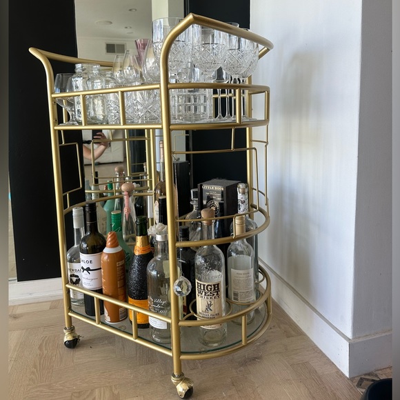 Glass and Gold Bar Cart! - Picture 5 of 5